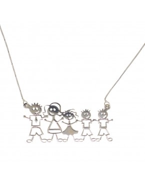 Gargantilha pai mãe e 3 filhos - 0003877 Gargantilha pai mãe e 3 filhos - 0003877